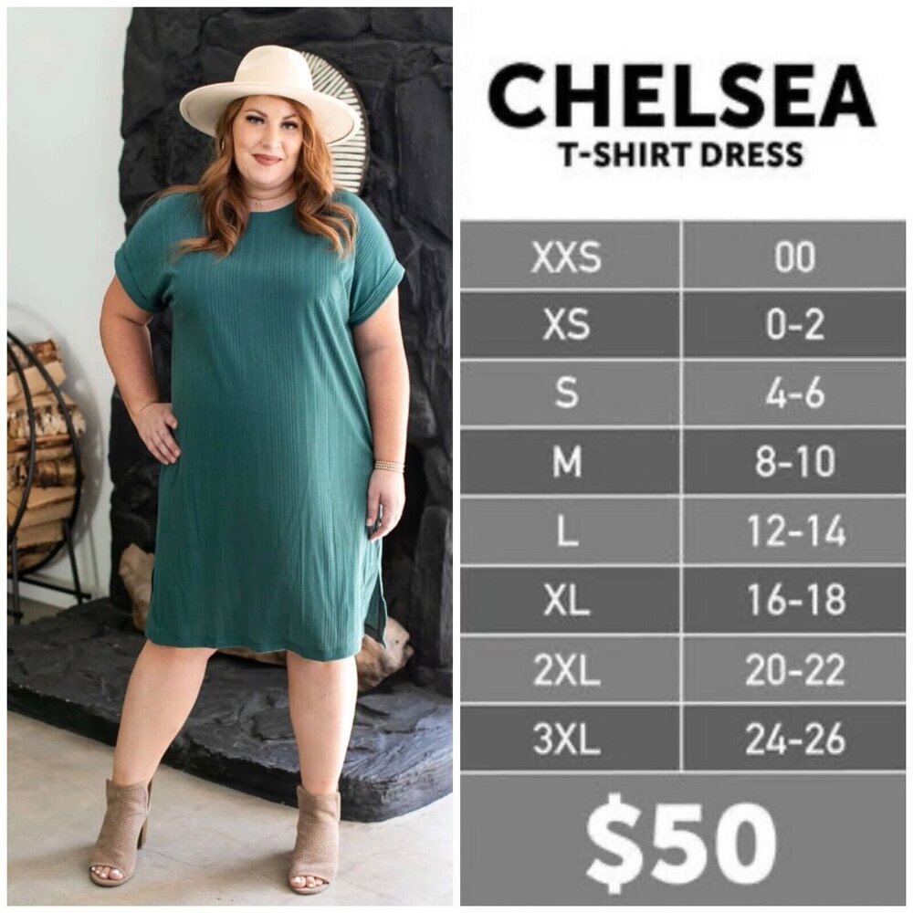 LuLaRoe Chelsea T-Shirt Dress 3XL Black Ribbed Knit Rolled Cuff Step Hem NEW - Picture 4 of 10